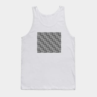 Black and White Geometric Lines Tank Top